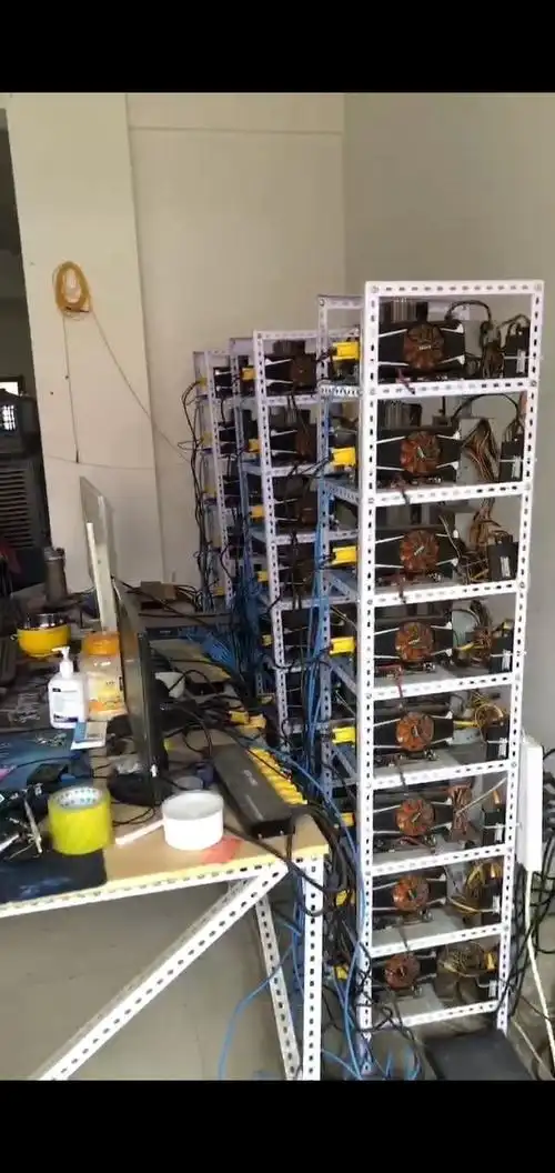 A well-maintained mining farm showcasing multiple Antminer rigs